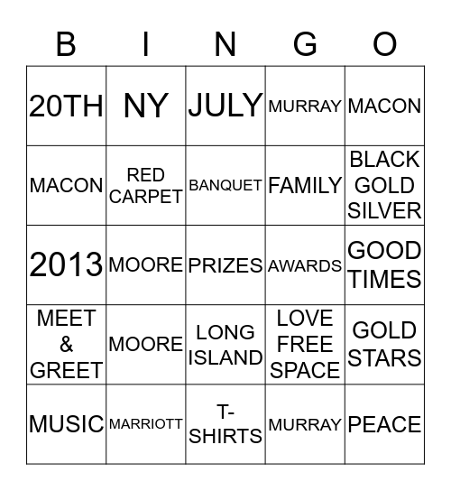 MACON MOORE MURRAY Bingo Card