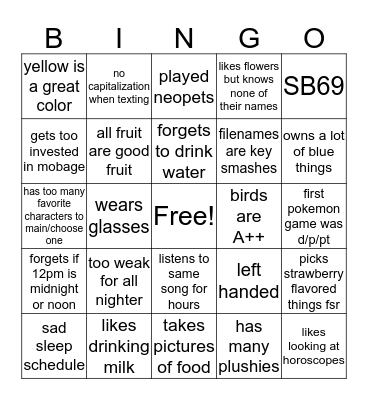 duck bingo Card