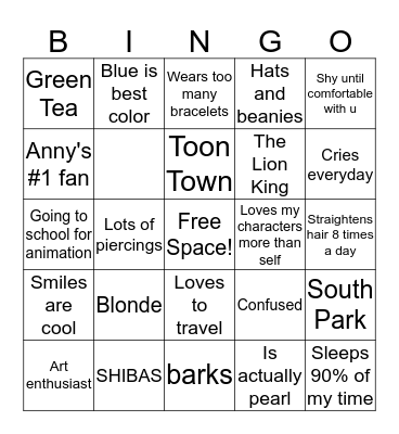Sockune's Bingo Card