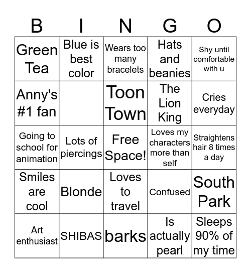 Sockune's Bingo Card