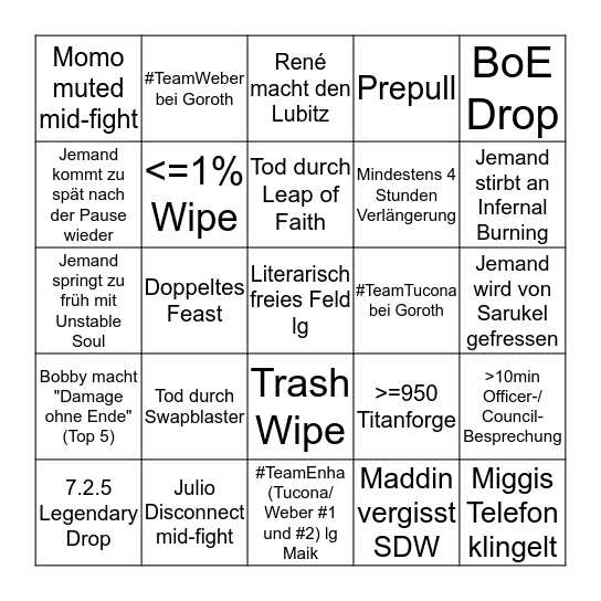 ToS Release Heroic Bingo Card