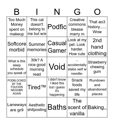 Kess Bingo Card