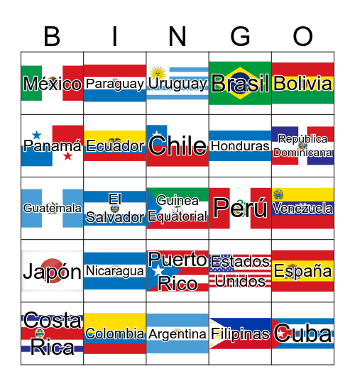 ¡Bingo de Banderas! Bingo Card