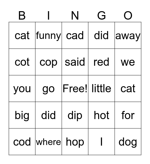 Fun Bingo Card