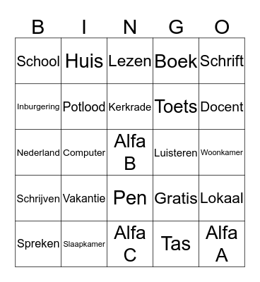 Nederland Bingo Card