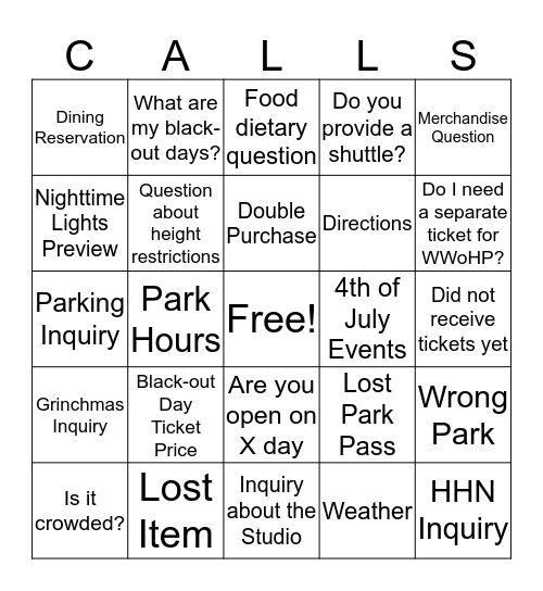 GC Bingo! Bingo Card