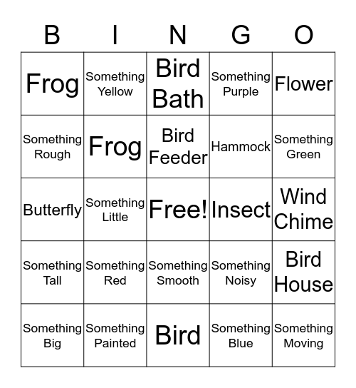 Machan Garden Bingo Card