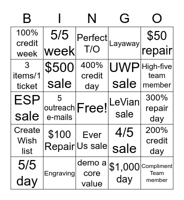 Summer BINGO Card