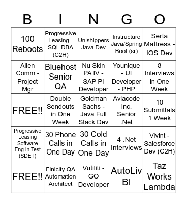 STG SUMMER BINGO BOARD 1 Bingo Card
