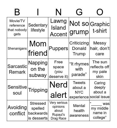 Mairead Bingo Card