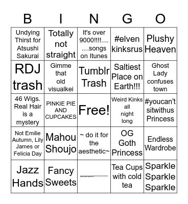 Dolly Doll Bingo Card