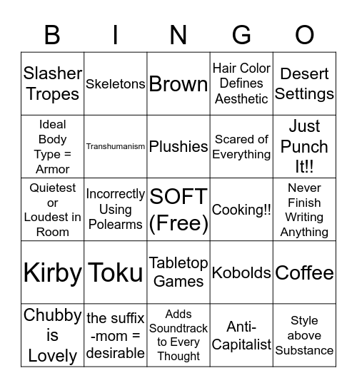 Fum-Go Bingo Card