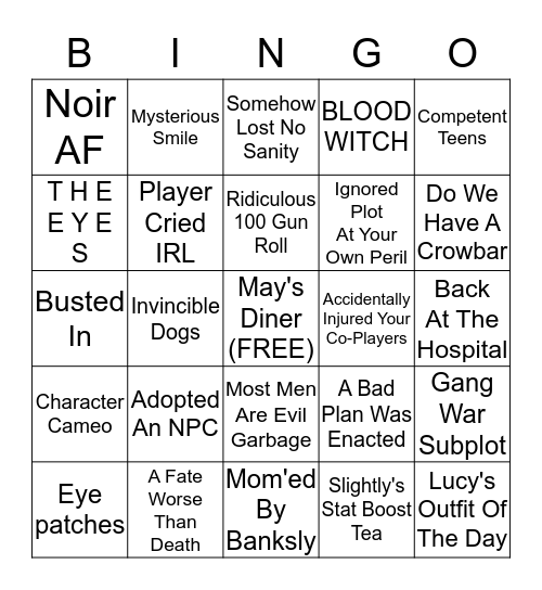 Countershot of Cthulhu Bingo Card