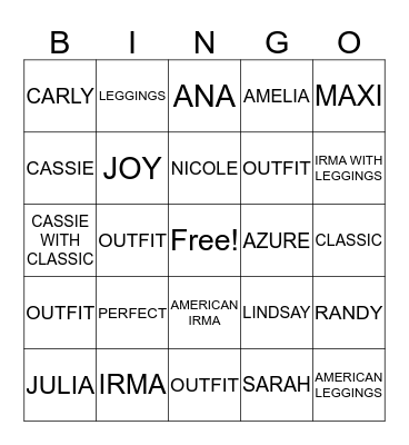 LuLaRoe Bingo Card