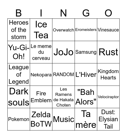 Le bingo de Roberto Bingo Card