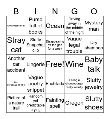 Emily Bingo  Bingo Card