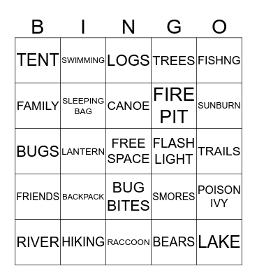 BUNKER HILL "CAMP LEARN A LOT"  BINGO Card