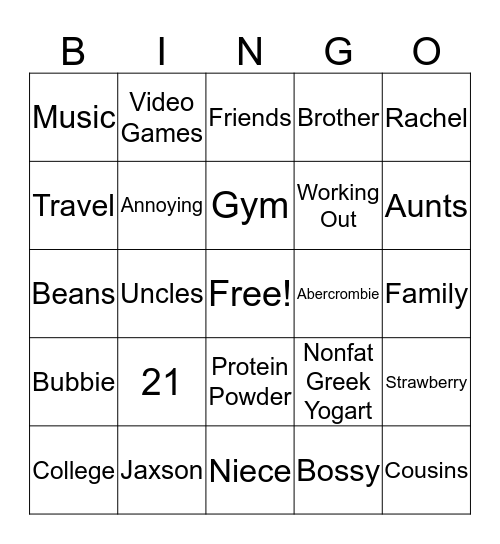 Nick's Flamingo Bingo Game Bingo Card