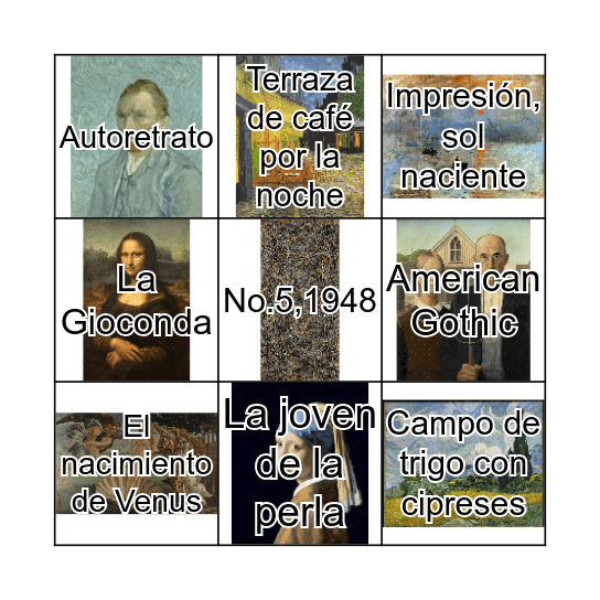 Loteria "Arte" Bingo Card