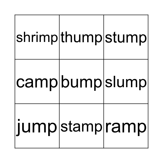 mp Bingo Card