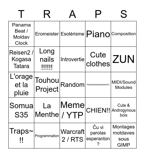 Enalye Bingo Card