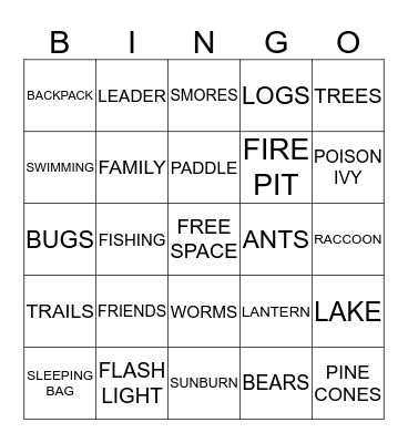 BUNKER HILL "CAMP LEARN A LOT"  BINGO Card