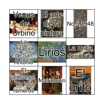 Loteria "Artes" Bingo Card