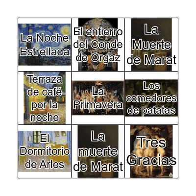 Loteria "Artes" Bingo Card