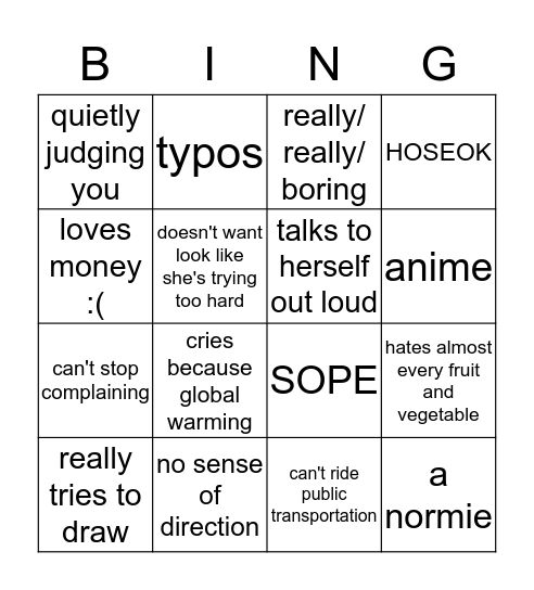 blu's bingo  Bingo Card