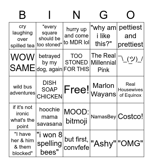 Heather Noelle Bingo Card