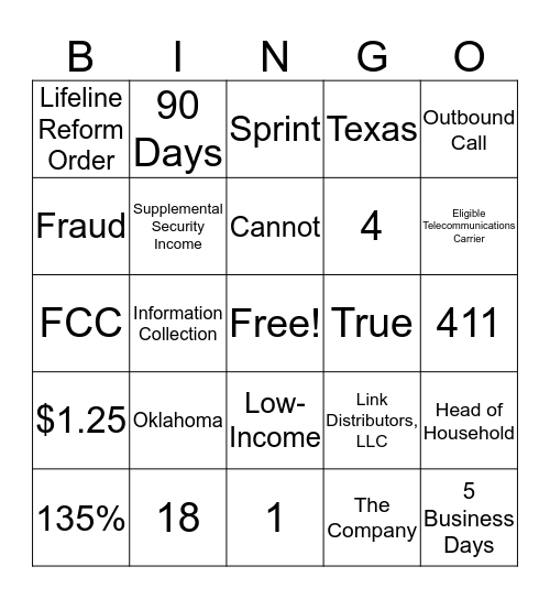 Compliance  Bingo Card