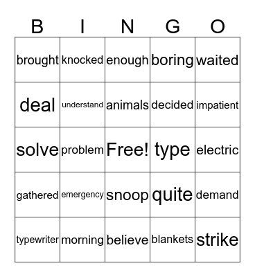 Click, Clack, Moo, Cows That Type Bingo Card