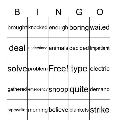 Click, Clack, Moo, Cows That Type Bingo Card