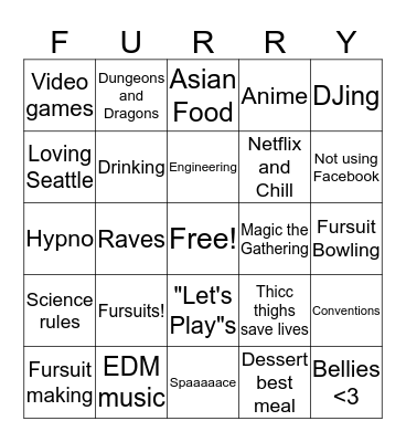Shallic Bingo Card