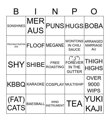 BING BONG Bingo Card
