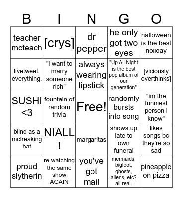 melodygo Bingo Card