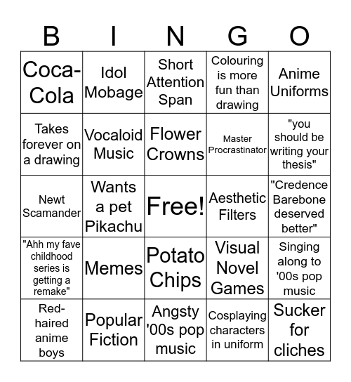 It's a-me Felicia Bingo Card