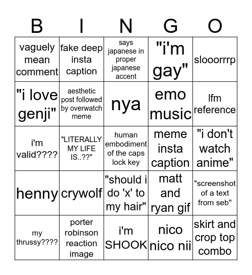 annie is gay Bingo Card