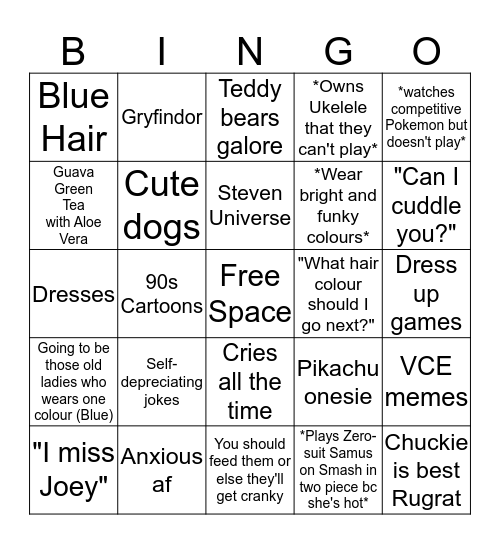 Kate's Bingo Card