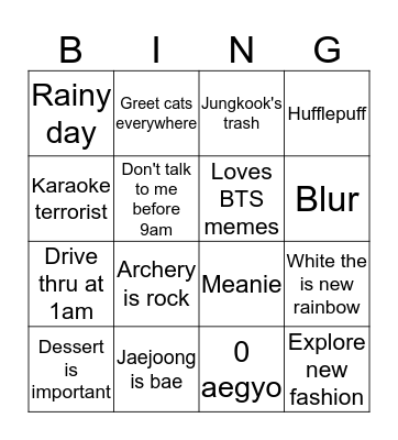 #eminsthang Bingo Card