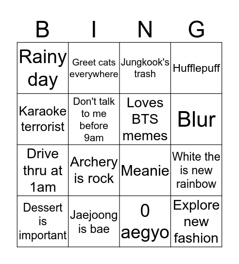 #eminsthang Bingo Card