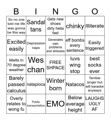 Natuhshuu bingooo Bingo Card