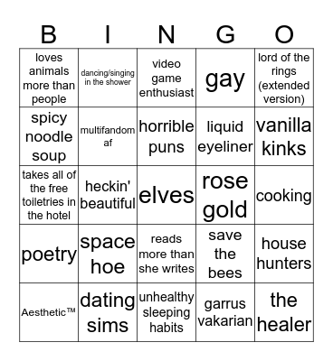 KAZZA Bingo Card