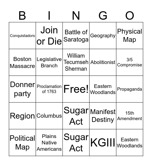 Year End Bingo Card