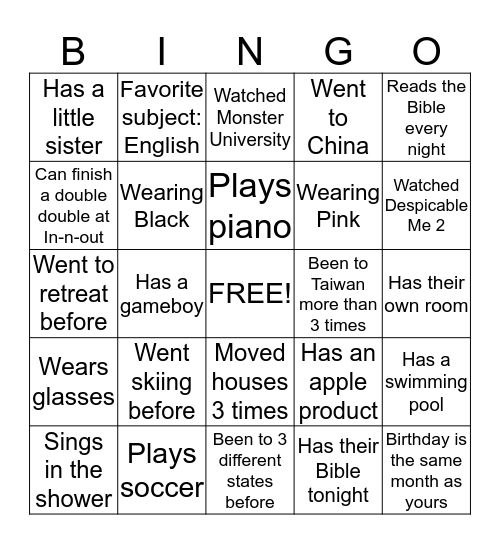 Bingo Card