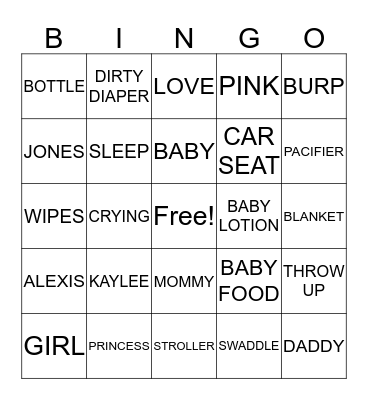 Welcoming Princess KayLee Bingo Card