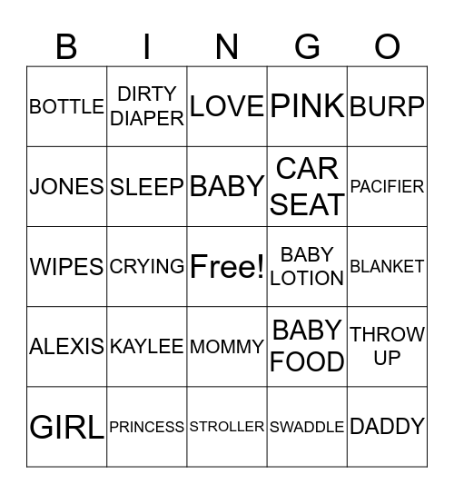 Welcoming Princess KayLee Bingo Card