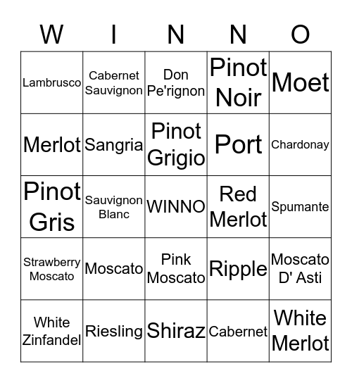 Winno Bingo Card