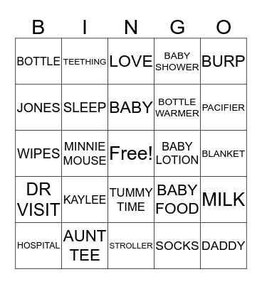 Welcoming Princess KayLee Bingo Card