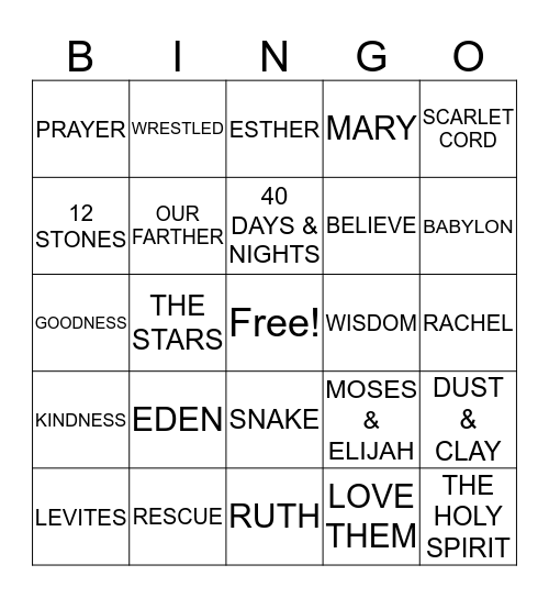 BIBLE BINGO Card